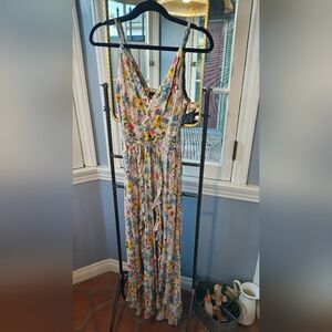 Angie Floral Frilly Maxi Dress, NWT, Medium